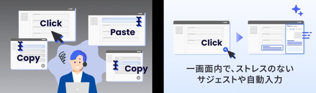 画面を切り替えずにアドオンでサジェストや自動入力を受けるオペレーション
