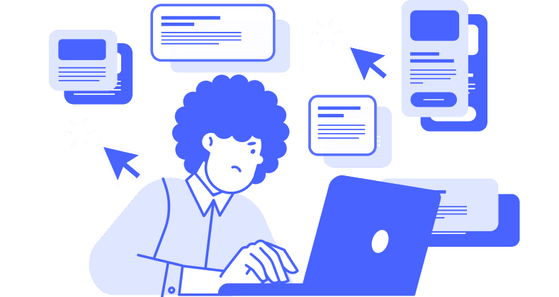 AIを使うために画面を行き来する手間のイメージ