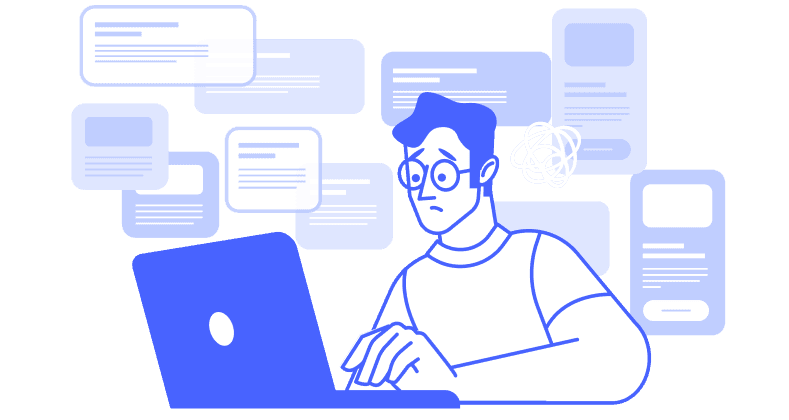 シナリオ型チャットボットの限界を示すイラスト